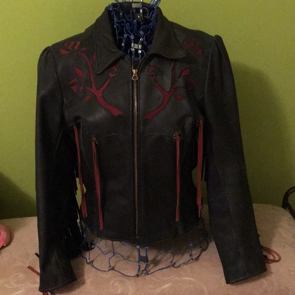 Vintage Leather Biker Women’s Jacket - Picture 7 of 8